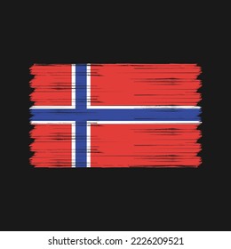 Ilustración del vector de pincel de bandera de Noruega
