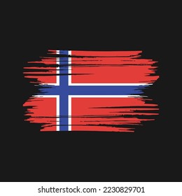 Ilustración del vector de pincel de bandera de Noruega