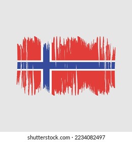 Norway Flag Brush Vector Illustration
