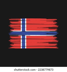 Norway Flag Brush Vector Illustration