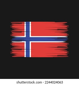 Norway Flag Brush Vector Illustration