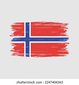 Norway Flag Brush Vector Illustration