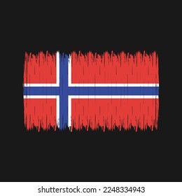 Norway Flag Brush Vector Illustration