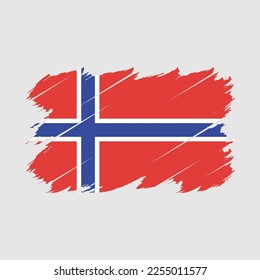 Ilustración del vector de pincel de bandera de Noruega