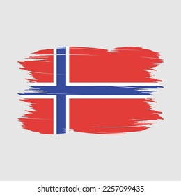 Ilustración del vector de pincel de bandera de Noruega