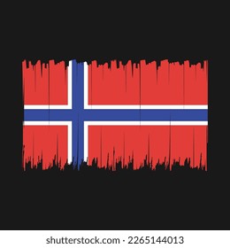 Norway Flag Brush Vector Illustration