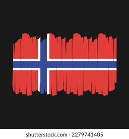Norway Flag Brush Vector Illustration