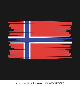 Norway Flag Brush Vector Illustration