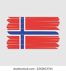 Norway Flag Brush Vector Illustration