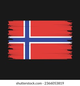 Norway Flag Brush Vector Illustration