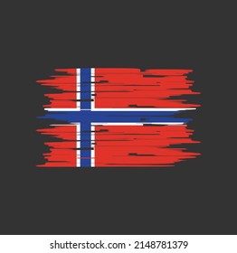 Norway Flag Brush Vector. National Flag