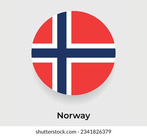 Norwegische Flaggenblase rund um die Form Symbol Vektorgrafik