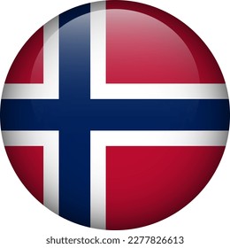 Norway flag button. Emblem of Norway. Vector flag, symbol. Colors and proportion correctly.