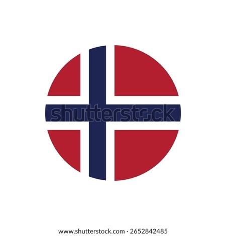 Norway Flag Button. Norway Round flag icon. Norway flag badge Vector for independence day celebration Png on transparent background.