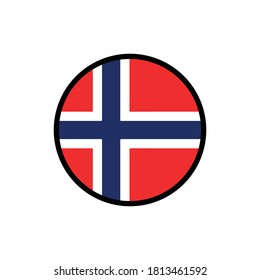 Norway flag in circle on white background