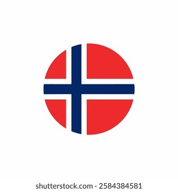 Norway Flag Circular Icon vector
