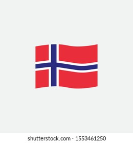 Norway flag colors flat icon, vector sign, waving flag of Norway colorful pictogram isolated on white. Symbol, logo illustration. Flat style design