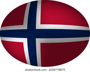 Bandeira da Noruega em forma de ovo Vetor Badge - Esfera, Oval, Design de ovos.