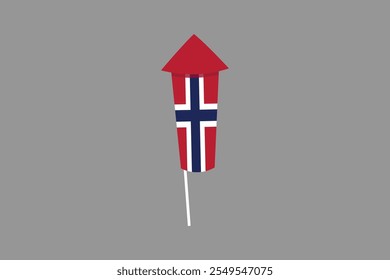 Bandeira da Noruega com forma de fogo de artifício, ilustração do símbolo nacional da bandeira da Noruega Vetor, ilustração da bandeira do retângulo da Noruega, ilustração do vetor plano
