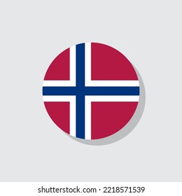 Norwegische Flagge flach Symbol, Vektorsymbol, buntes Piktogramm einzeln auf Weiß. Symbol, Logo-Abbildung. Flaches Design