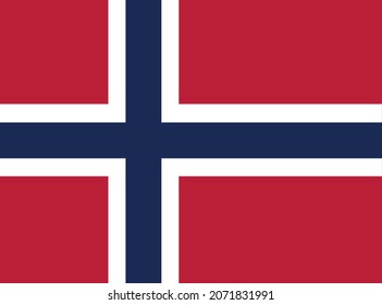 Norway flag. Flat vector illustration
