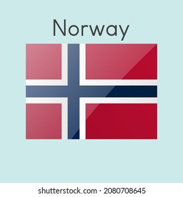 Norway Flag Glossy icon Vector illustration. Simple isolated symbol, eps 10.