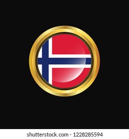 Norway flag Golden button