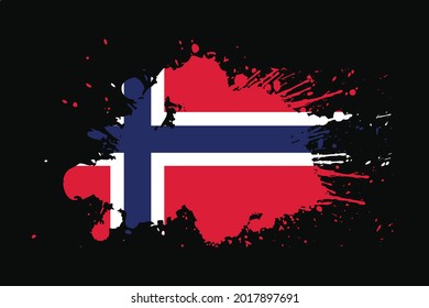 Norway Flag With Grunge Effect Design. It will be used t-shirt graphics, print, poster and Background.