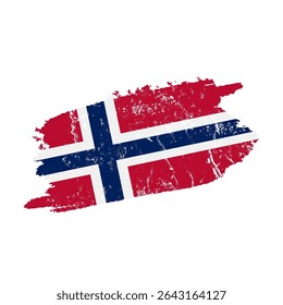 Norway flag with grunge effect – vintage Norwegian flag vector illustration
