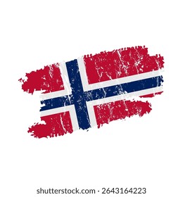 Norway flag with grunge effect – vintage Norwegian flag vector illustration
