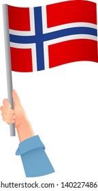 Norway flag in hand icon