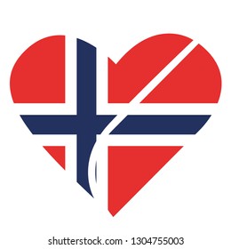 Norway flag in heart