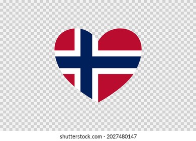 Norway flag in heart shape isolated  on png or transparent  background,Symbols of Norway, template for banner,card,advertising ,promote,vector, top gold medal sport winner country