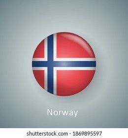 Norway flag icon circle 3d gradient isolated