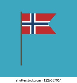 Norway flag icon in flat design. Independence day or National day holiday concept.