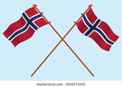 Ilustración del icono de la bandera de Noruega. Por la educación sobre el país de Noruega y un símbolo de amor por Noruega.