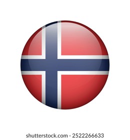 Ícone da bandeira da Noruega. Isolado na ilustração do vetor de fundo branco