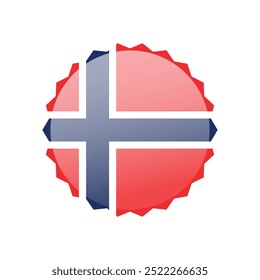 Norway flag icon. Isolated on white background vector illustration