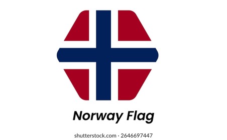 Norway flag icon with red background and blue Scandinavian cross outlined in white