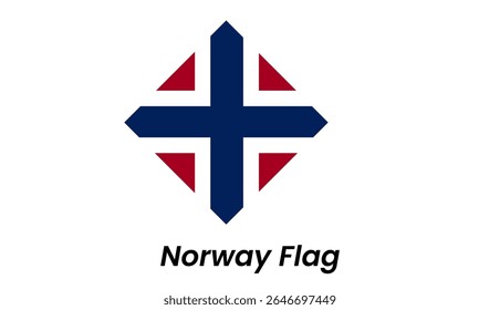 Norway flag icon with red background and blue Scandinavian cross outlined in white