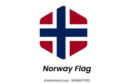 Norway flag icon with red background and blue Scandinavian cross outlined in white