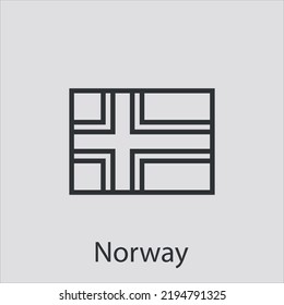 Icono de la bandera de Noruega icono vector.Acto editable.Signo de estilo lineal para usar diseño web y aplicaciones móviles,logotipo.Ilustración de símbolo.Gráficos vectoriales de píxeles - Vector