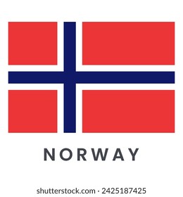 Bandera de Noruega aislada sobre fondo blanco.