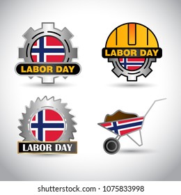 Norway Flag with labour day design vector 