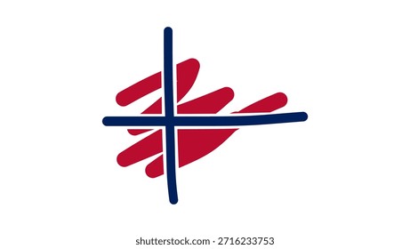 Logo der norwegischen Fahnenlinie, einfache flache Abbildung