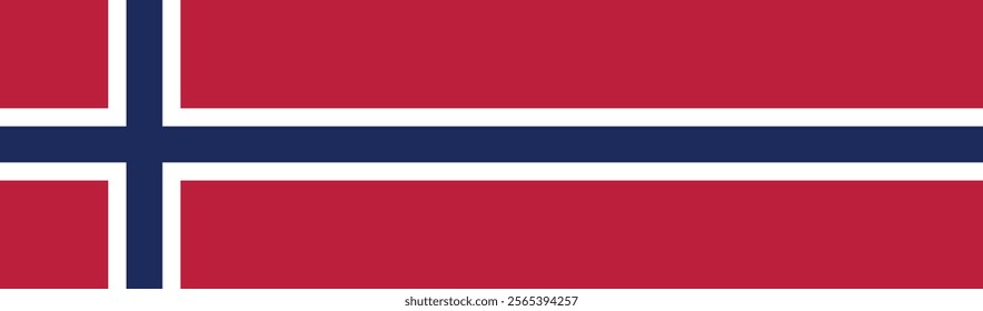 Norway flag long banner digital vector illustration