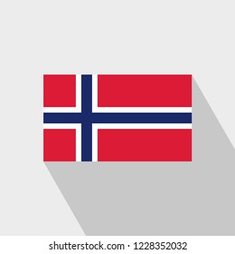 Norway flag Long Shadow design vector