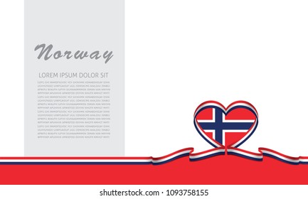 norway flag and love ribbon