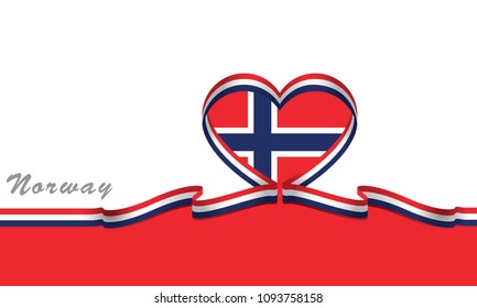 norway flag and love ribbon