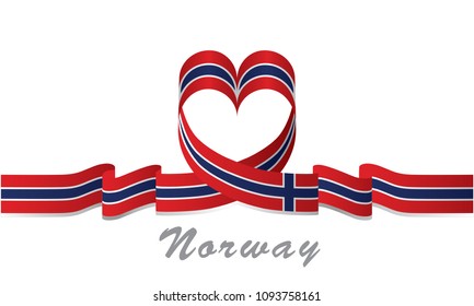 norway flag and love ribbon